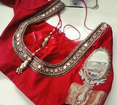 Bridal Blouse with Mirrors and Small Beads Pattern