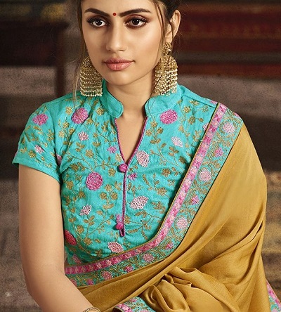 Designer embroidered saree blouse pattern
