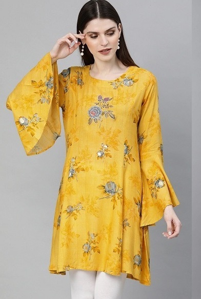 Flared Sleeves Short Office Wear Kurta