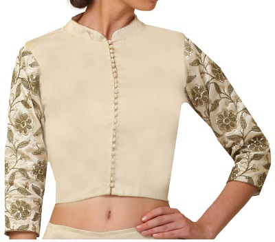 Front Opening Blouse with Collar Design