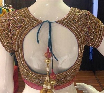 Heavy Bridal Blouse with Mirror and Stone Work
