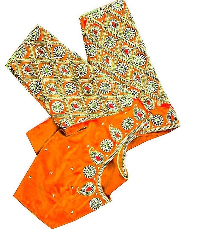 Heavy stone work partywear saree blouse