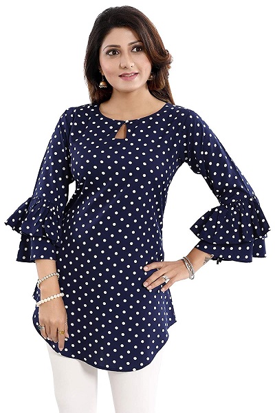 Layered Sleeves Stylish Office Wear Short Kurta