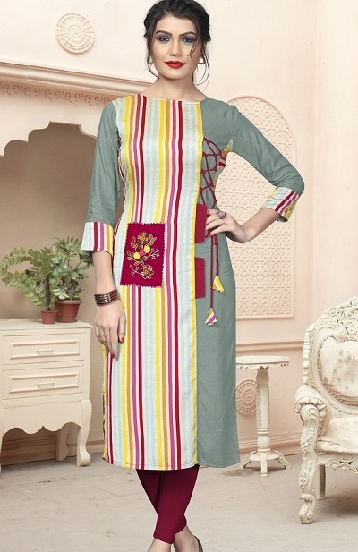 Multi Color Kurti For Office Wear