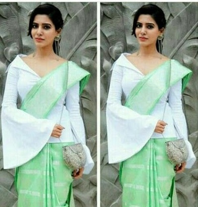 flared saree blouse