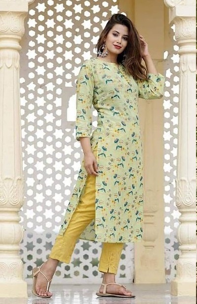 Simple Cotton Printed Kurta Pattern