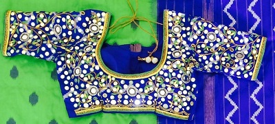 Stylish Blue Design with Heavy Embroidery with Mirror