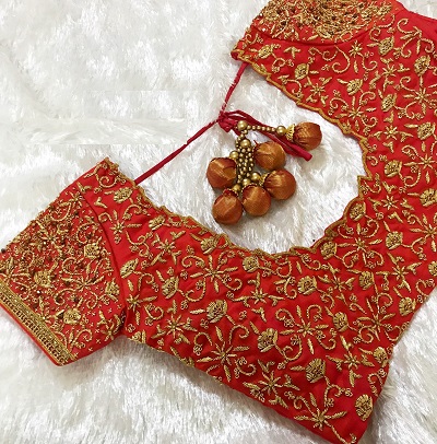 Zari and maggam blouse for silk sarees