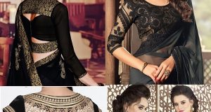 black saree blouse