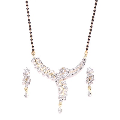 Diamond Mangalsutra with earrings Set