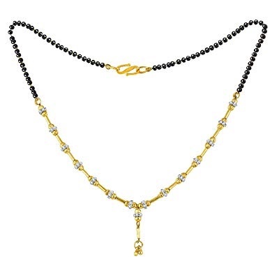 Gold studded black beaded chain
