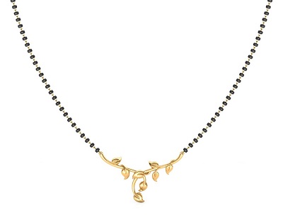Thin gold chain Mangalsutra design