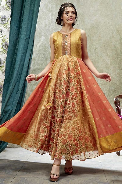 Beautiful kurti in Warm Colors