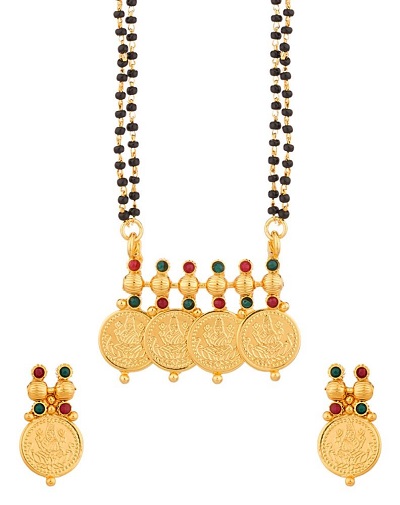 Coin design mangalsutra pattern