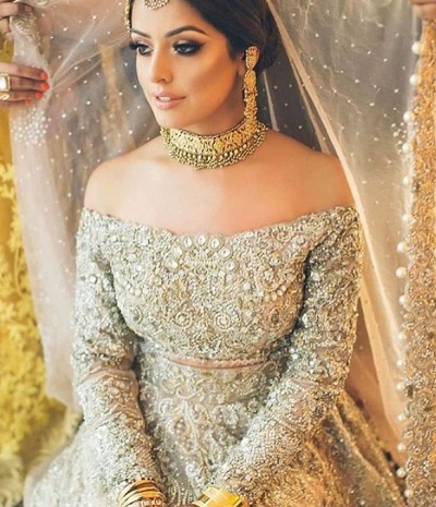 Full Off Shoulder Heavy Embellished Bridal Blouse