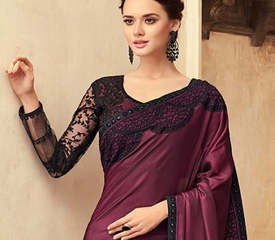 Full sleeves Lace sari blouse design