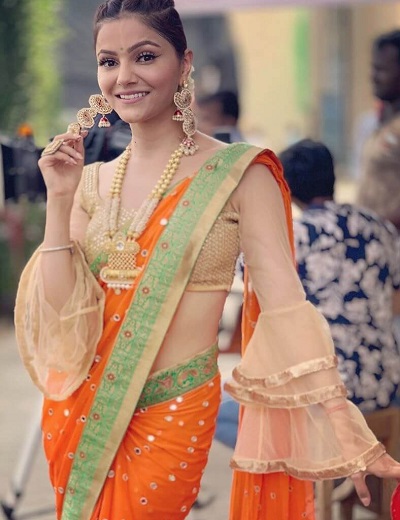 Long ruffles sleeves saree blouse pattern