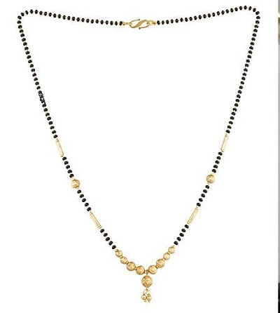 Mangalsutra with Simple black bead chain design