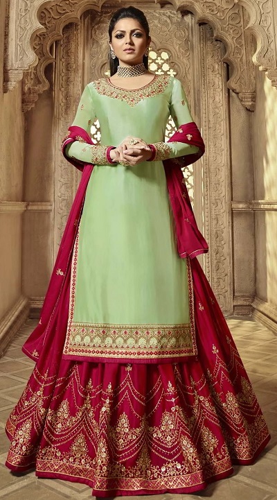 Mint Green lehenga Kurta Dress style