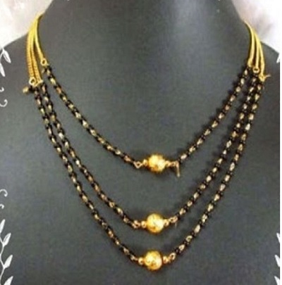 Multiple strings of black beads Mangalsutra