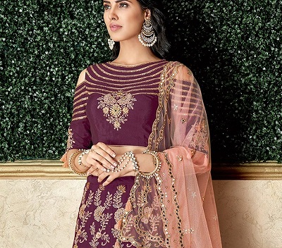 Purple lehenga blouse pattern