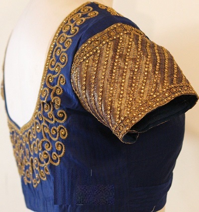Royal Blue Embellished Blouse For Weddings And Parties