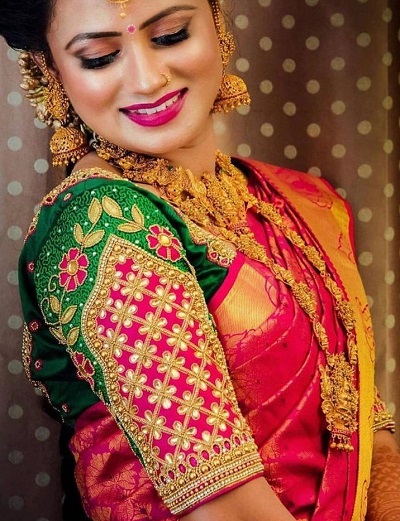 Silk Saree Blouse For Brides In Multiple Colours