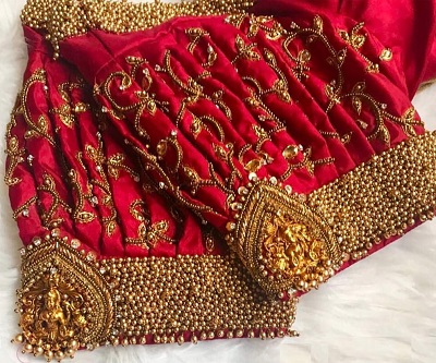 Bead and Sequin Work Design for sarees