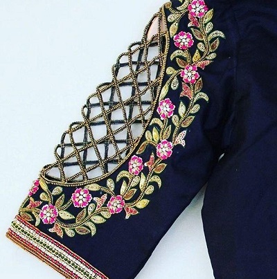 Embellished And Embroidered Saree Blouse Sleeves