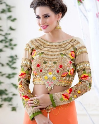 Full Sleeves Blouse Design With Embroidery