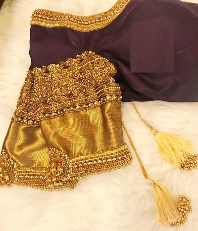 Purple blouse for sarees