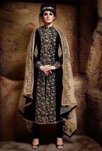 black colour long churidar