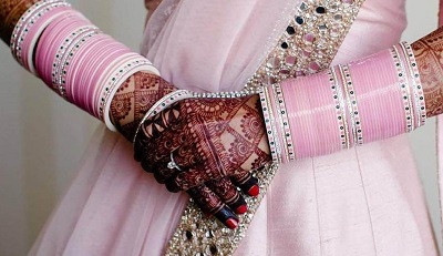 Bridal Light Pink Chura Design