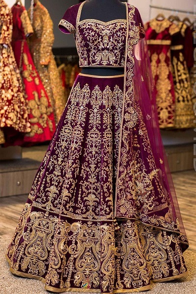 Bridal Purple Design with heavy work