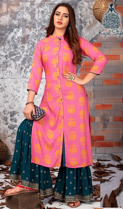 Pink Long Sleeve Kurti  Sadhna  A Womens Handicraft Enterprise