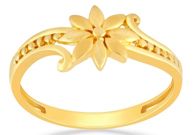 Floral plain Gold Pattern Ring