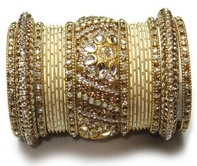 Golden Bangle Set For Parties