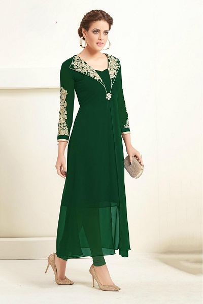Heavily Embroidered Kurti Design for Wedding