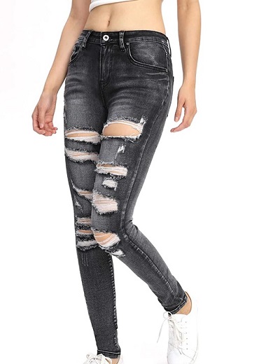Heavily Rugged Jeans for Ladies