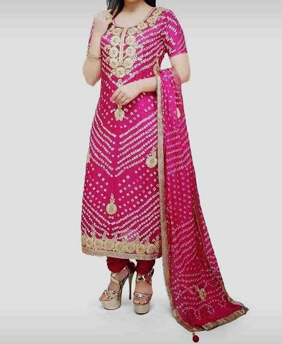 Heavy Work Bandhej Salwar Suit