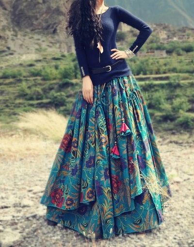 Layered Skirt in Long length