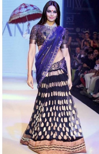 Net Saree style Lehenga for Festivals