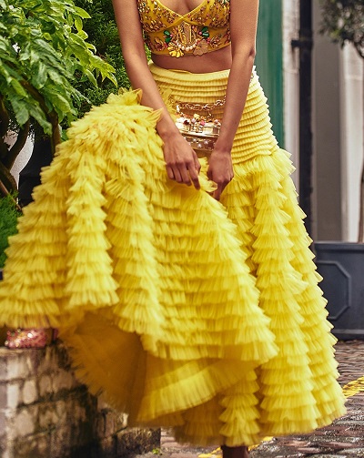 New model yellow Lehenga For Cocktail parties
