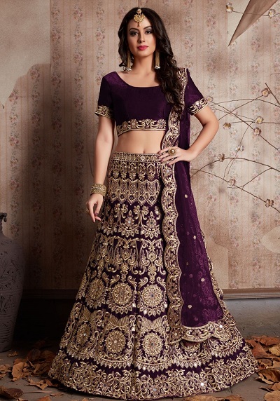 Party wear Purple Lehenga