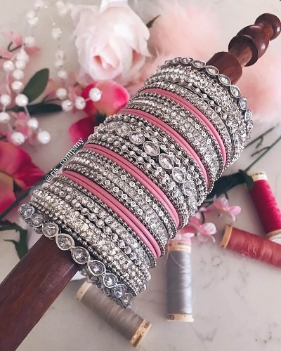 Pink Bangle Set For Brides