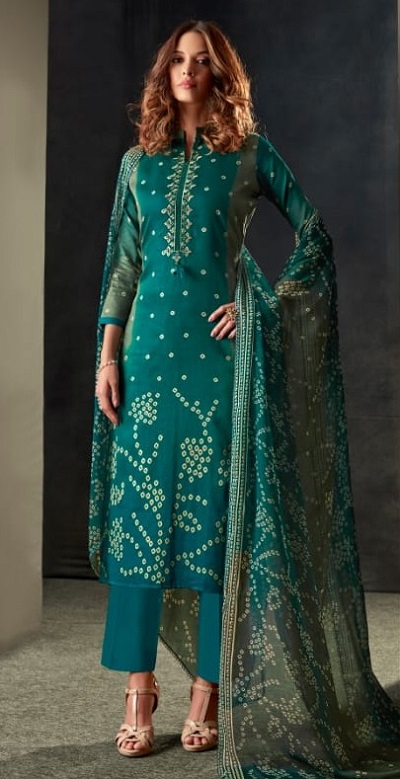 Printed Salwar Suit with Bandhej Print Design