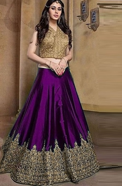 Simple Silk Purple gold dress