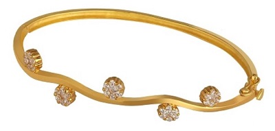 Stone Studded Gold Pattern bangle