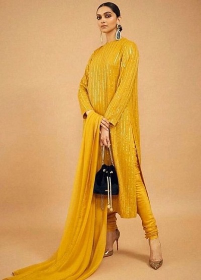 Turmeric Bold Yellow Churidar kurta Dress