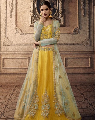 Yellow Jacket Style Lehenga Design